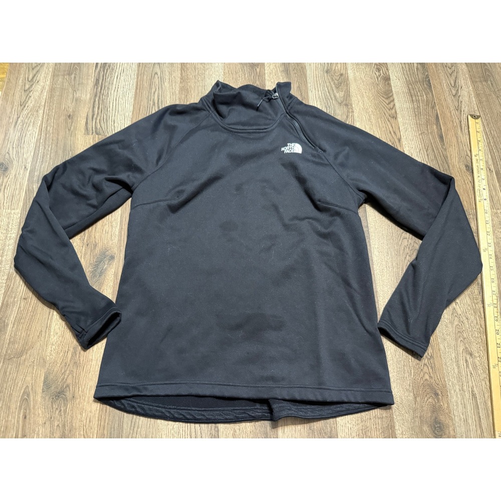 The North Face Sweaters Womens L Black Fleece Side Zip Mock Neck Long Sleeve